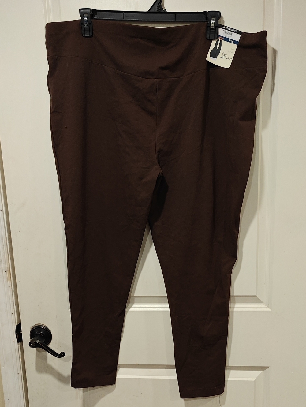 Terra & Sky Plus-Size Brown Green Gray Black Paisley High-Waist Leggings